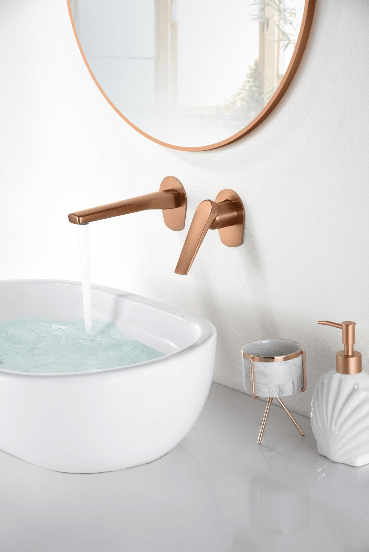 Imex - Monomando empotrado lavabo Delos oro rosa cepillado - BricoandPool
