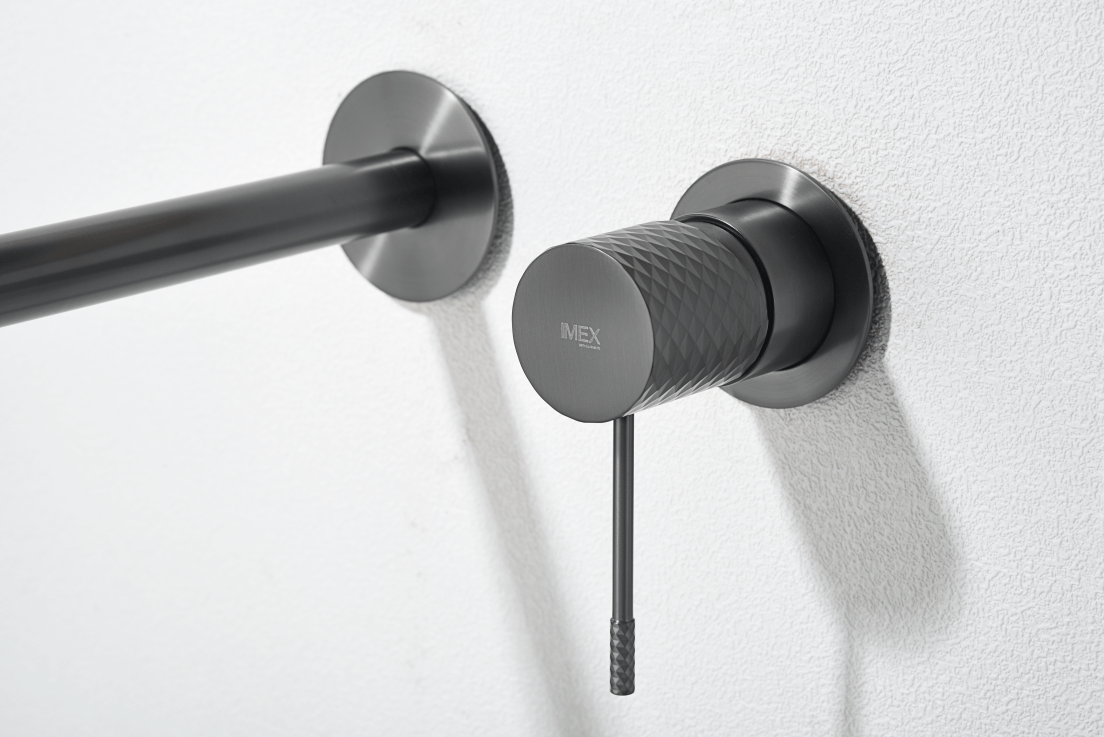 Imex - Monomando empotrado lavabo Génova black gun metal - BricoandPool