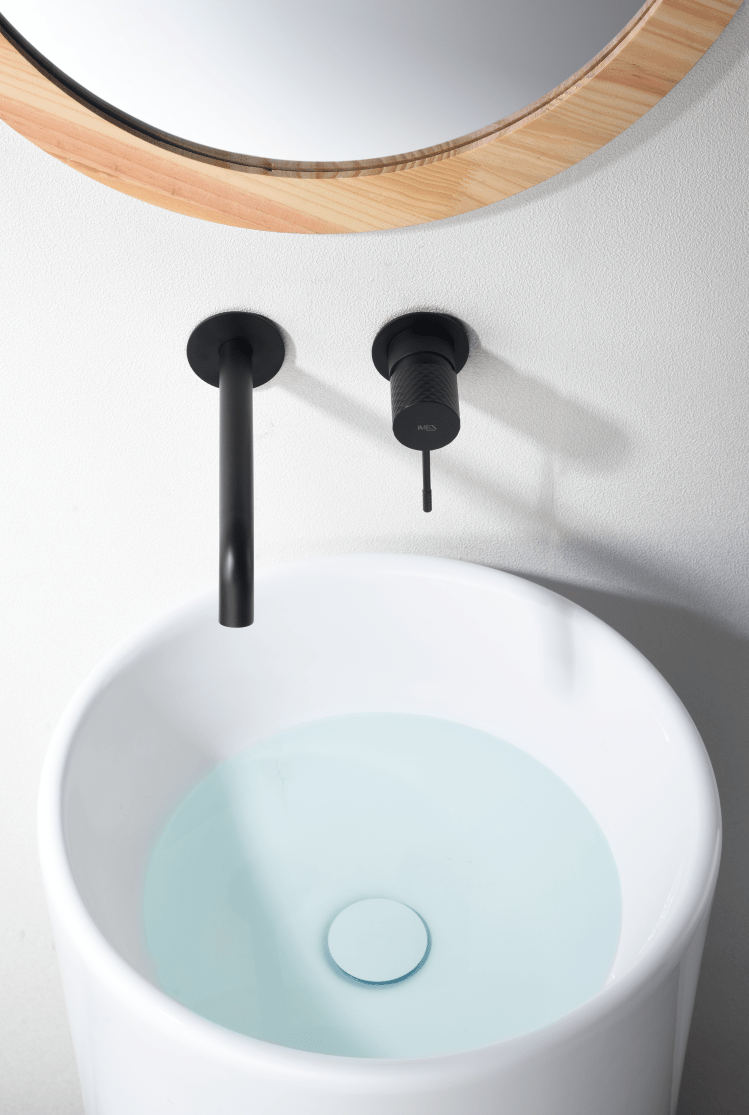 Imex - Monomando empotrado lavabo Génova negro mate - BricoandPool