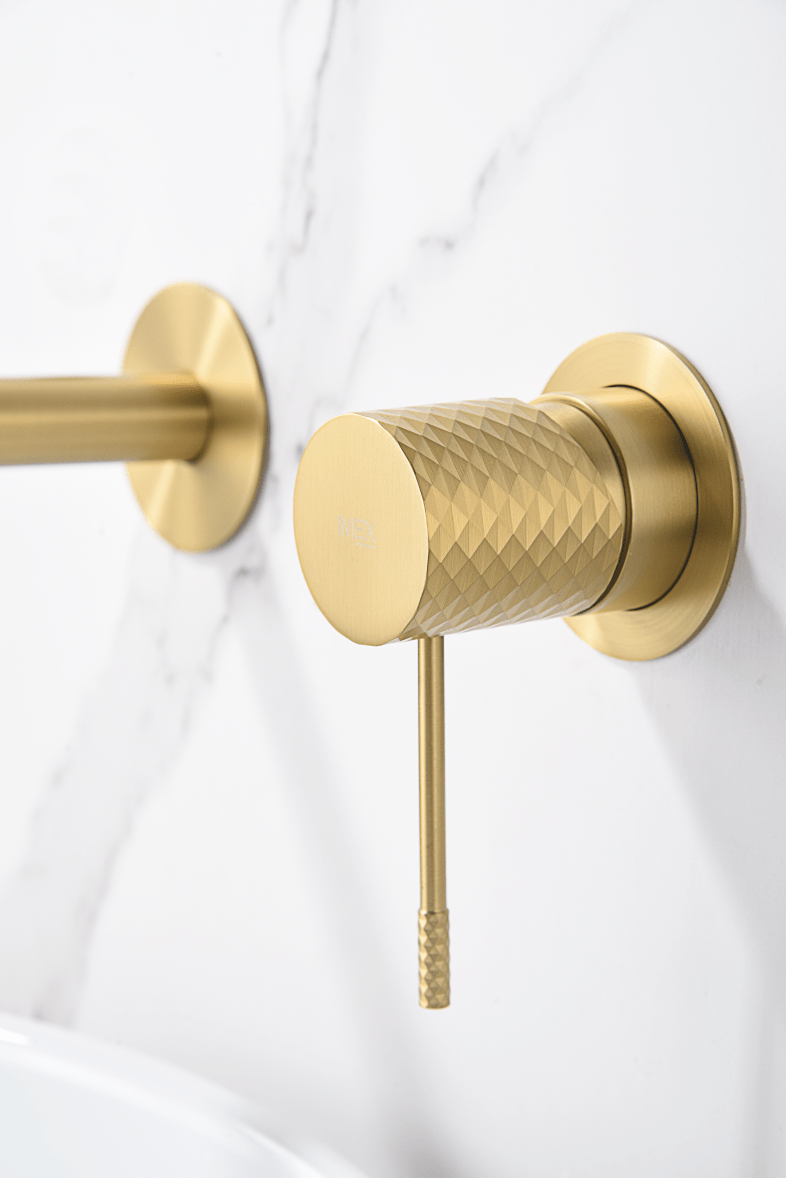 Imex - Monomando empotrado lavabo Génova oro cepillado - BricoandPool