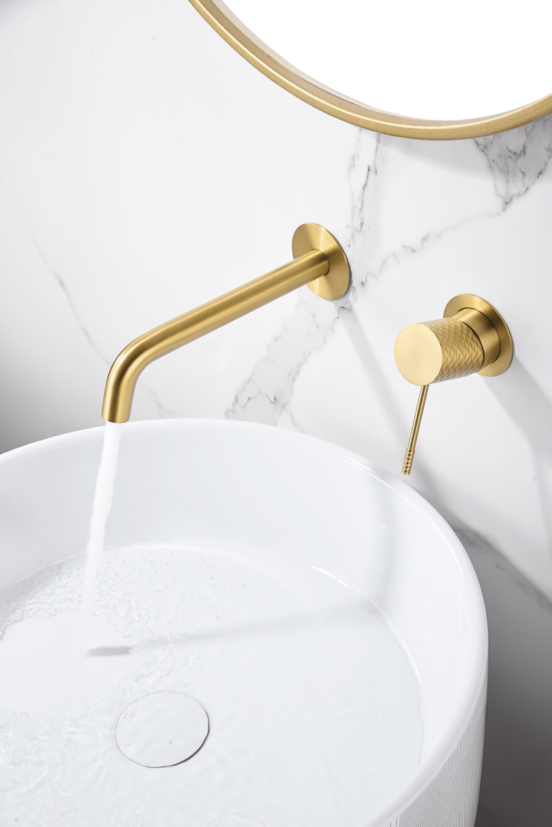 Imex - Monomando empotrado lavabo Génova oro cepillado - BricoandPool