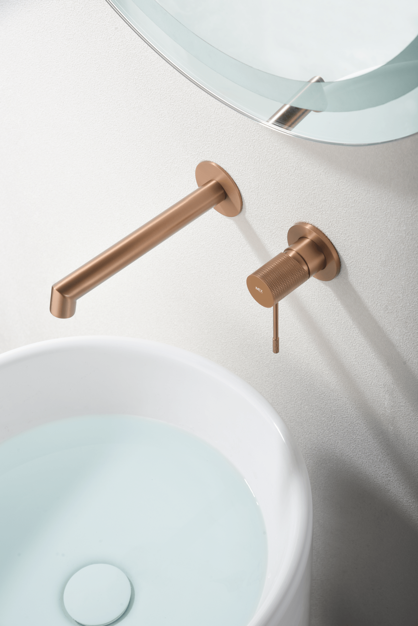 Imex - Monomando empotrado lavabo Line oro rosa cepillado - BricoandPool