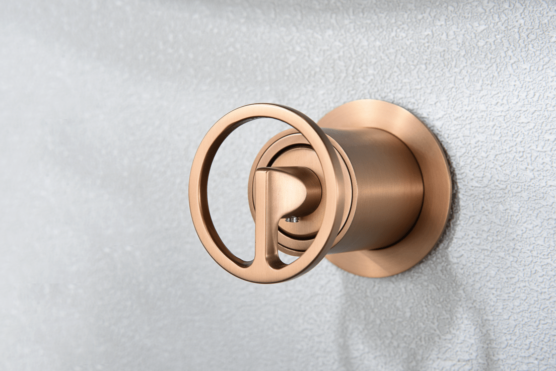 Imex - Monomando empotrado lavabo Olimpo oro rosa cepillado - BricoandPool