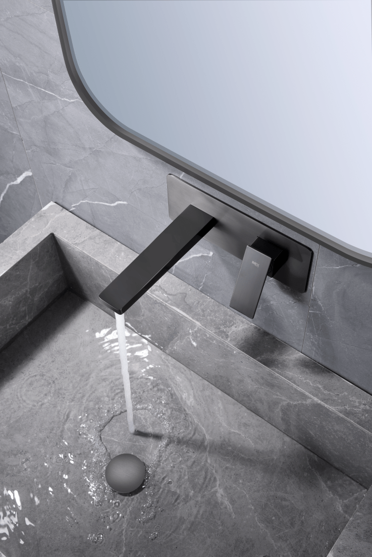 Imex - Monomando empotrado lavabo Pisa black gun metal - BricoandPool