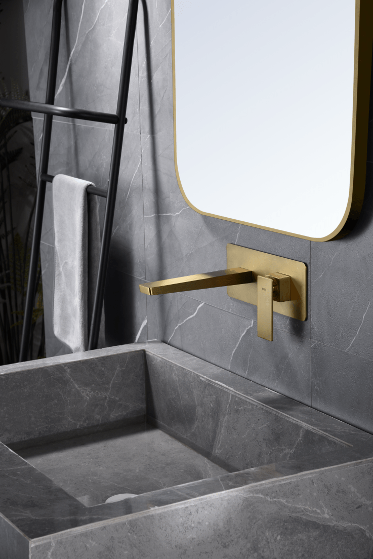 Imex - Monomando empotrado lavabo Pisa oro cepillado - BricoandPool