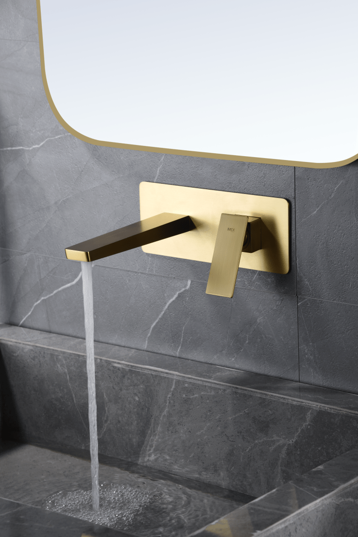 Imex - Monomando empotrado lavabo Pisa oro cepillado - BricoandPool