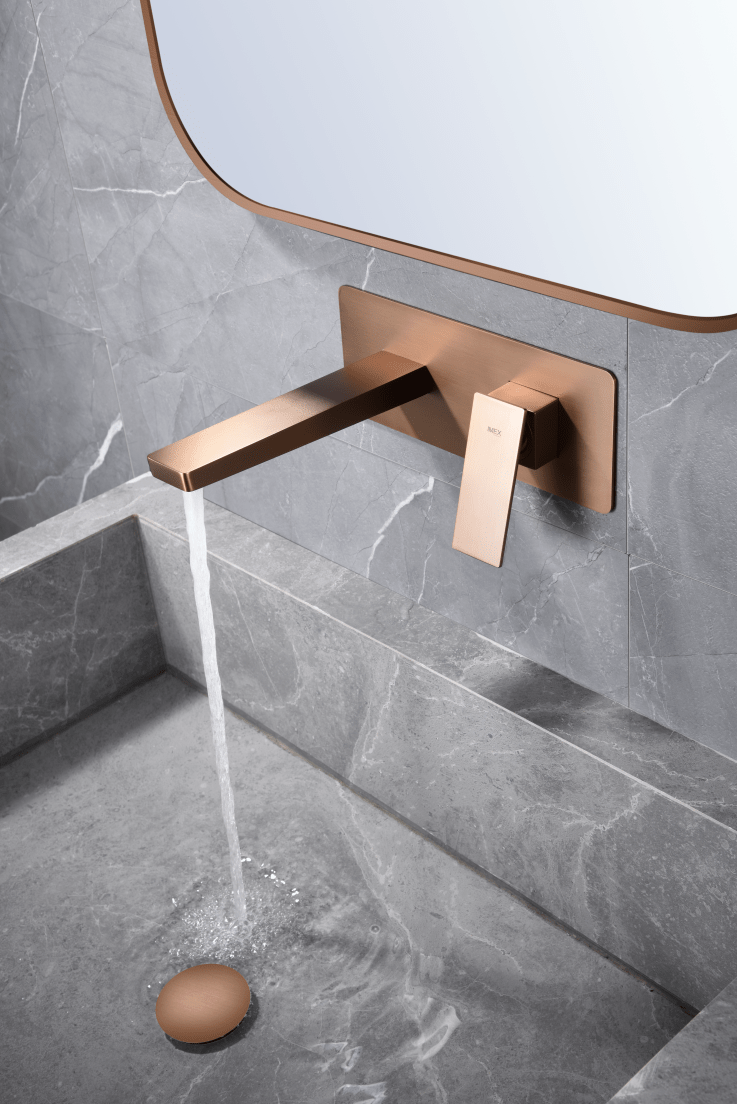 Imex - Monomando empotrado lavabo Pisa oro rosa cepillado - BricoandPool