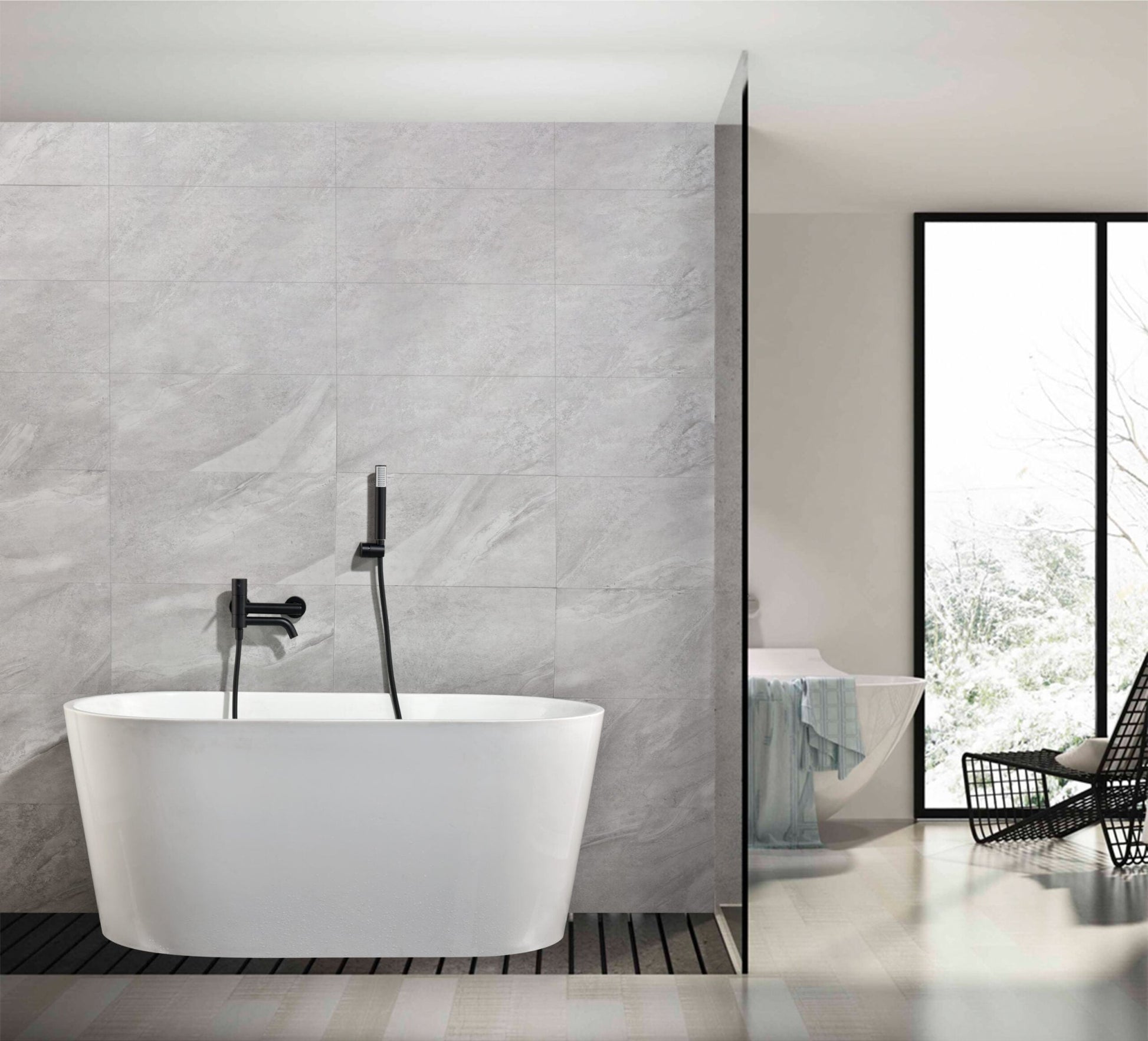 Imex - Monomando kit baño/ducha Monza negro mate - BricoandPool