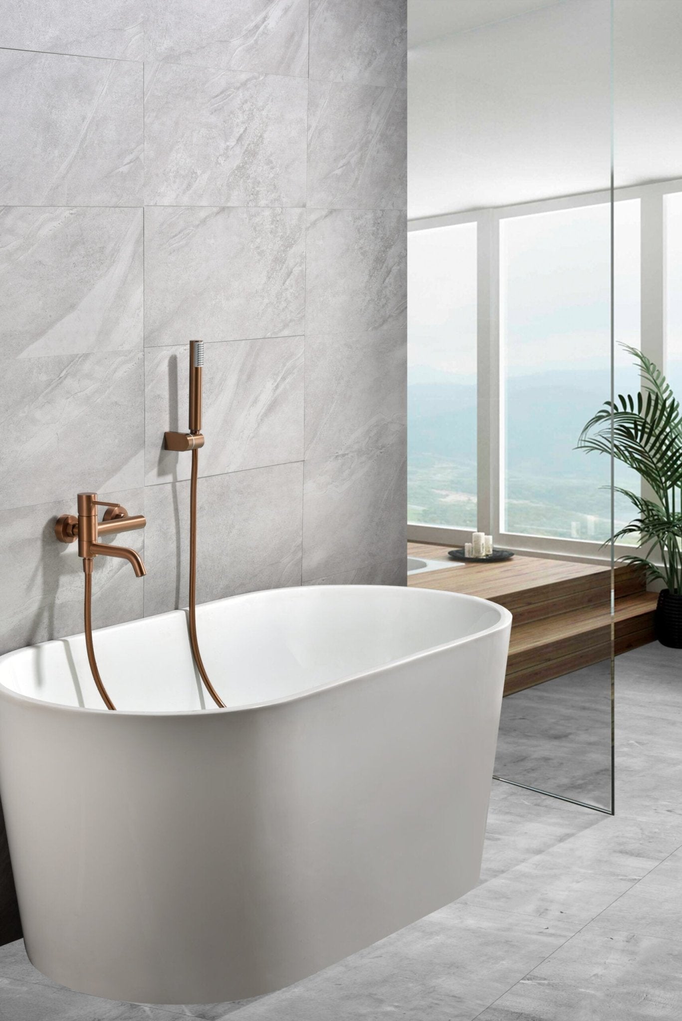 Imex - Monomando kit baño/ducha Monza oro rosa cepillado - BricoandPool