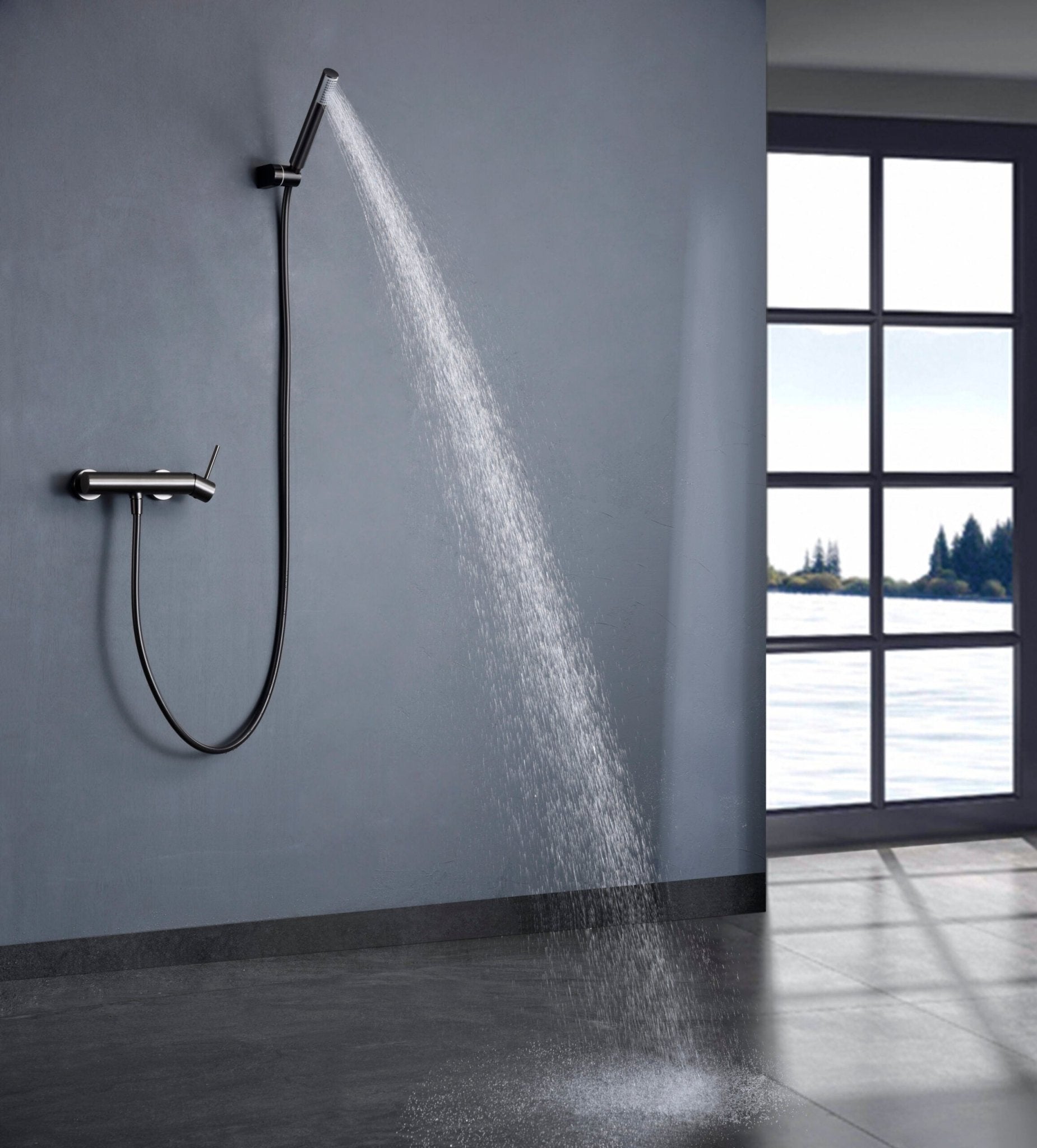 Imex - Monomando kit ducha Monza black gun metal - BricoandPool