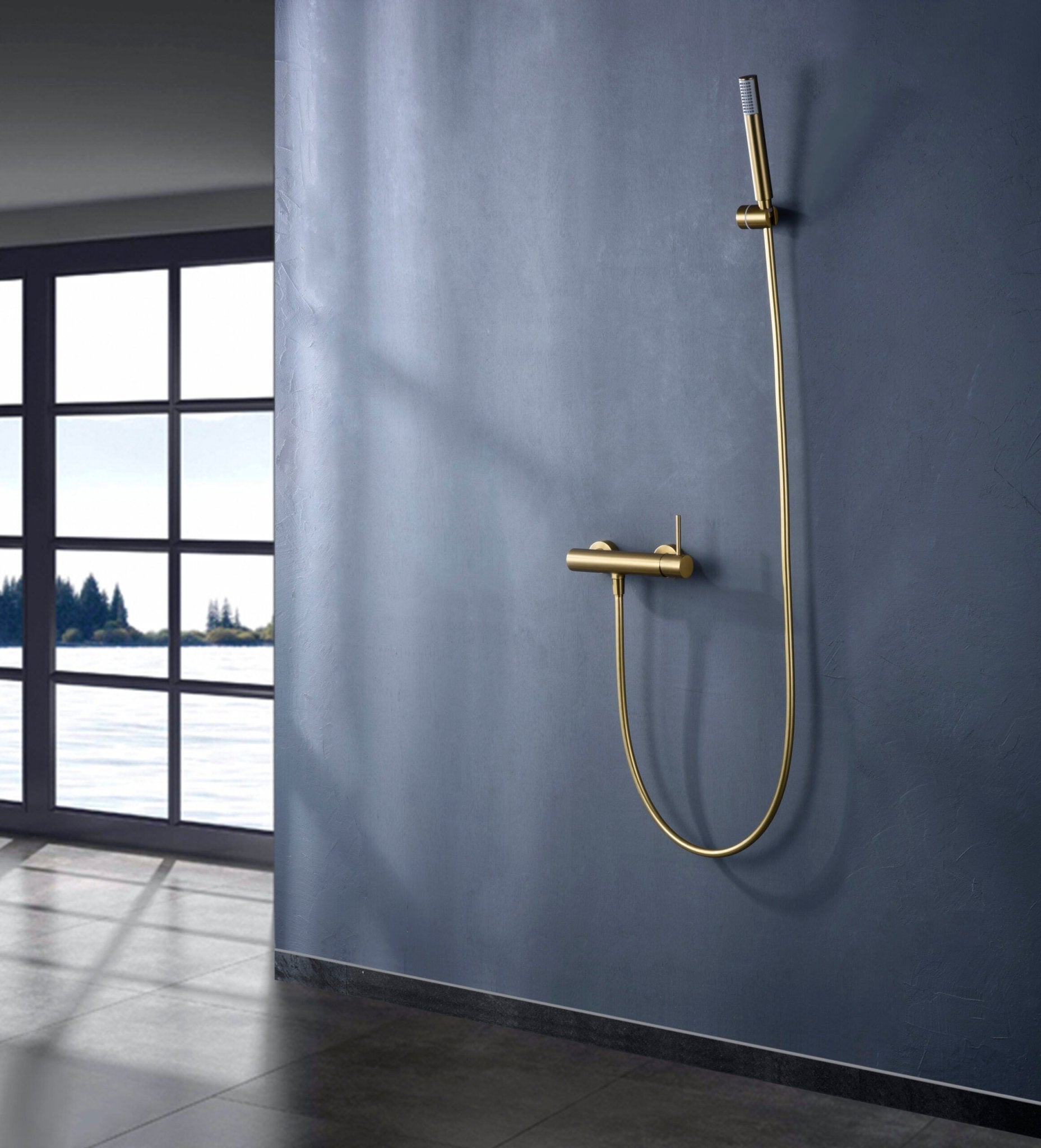 Imex - Monomando kit ducha Monza oro cepillado - BricoandPool