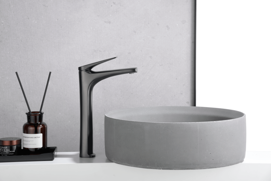 Imex - Monomando lavabo alto Delos black gun metal - BricoandPool