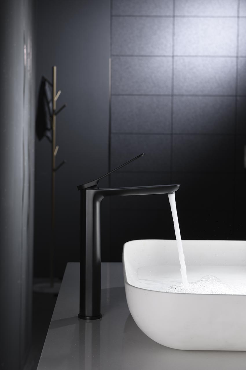 Imex - Monomando lavabo alto Dinamarca negro mate - BricoandPool