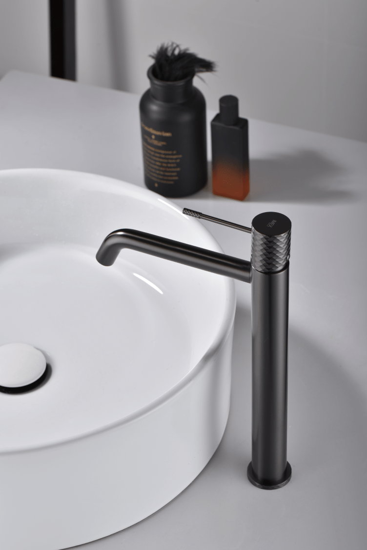 Imex - Monomando lavabo alto Génova black gun metal - BricoandPool