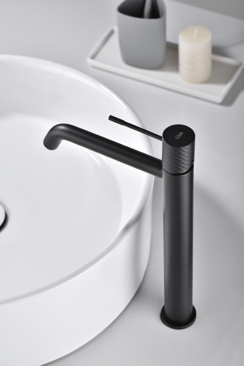 Imex - Monomando lavabo alto Génova negro mate - BricoandPool