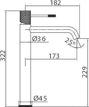 Imex - Monomando lavabo alto Génova negro mate - BricoandPool