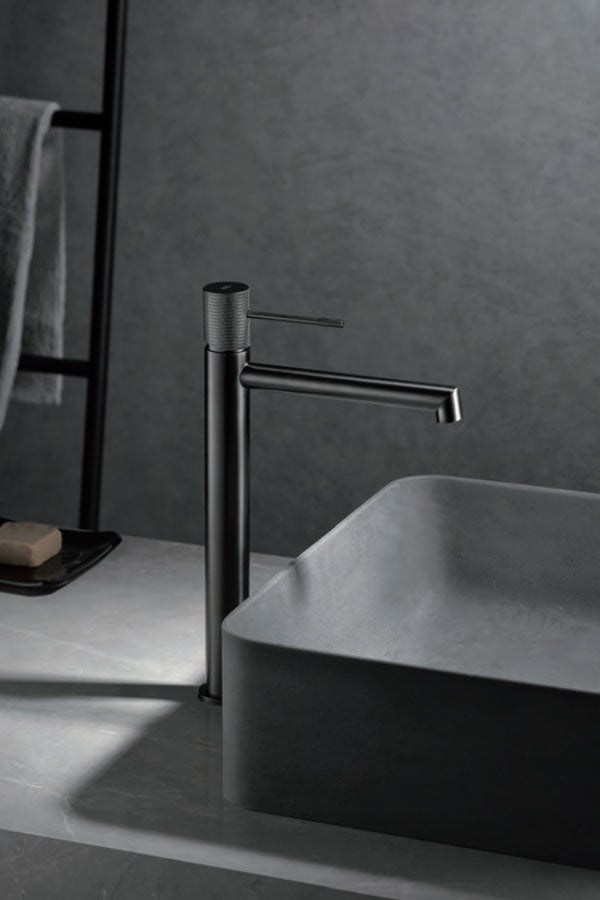 Imex - Monomando lavabo alto Line black gum metal - BricoandPool