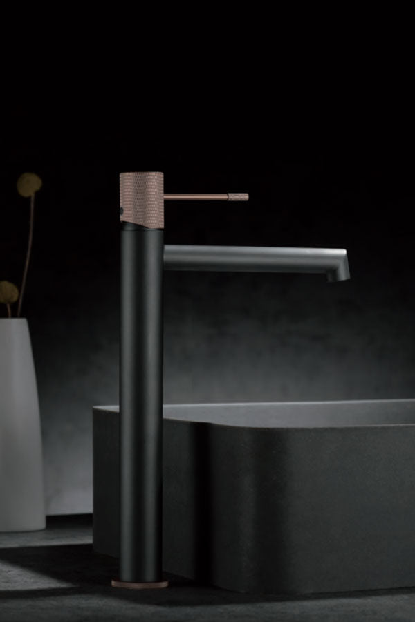 Imex - Monomando lavabo alto Line gris champagne - BricoandPool