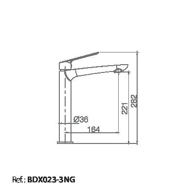 Imex - Monomando lavabo alto Lúxor negro mate - BricoandPool