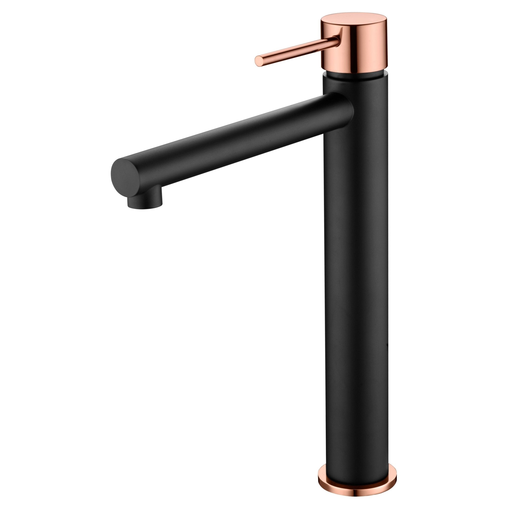 Imex - Monomando lavabo alto Milos negro oro rosa - BricoandPool