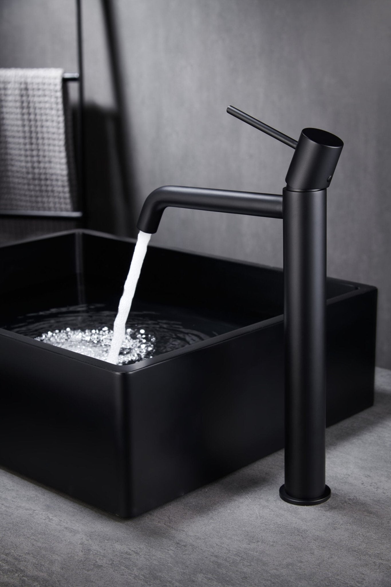 Imex - Monomando lavabo alto Monza negro mate - BricoandPool