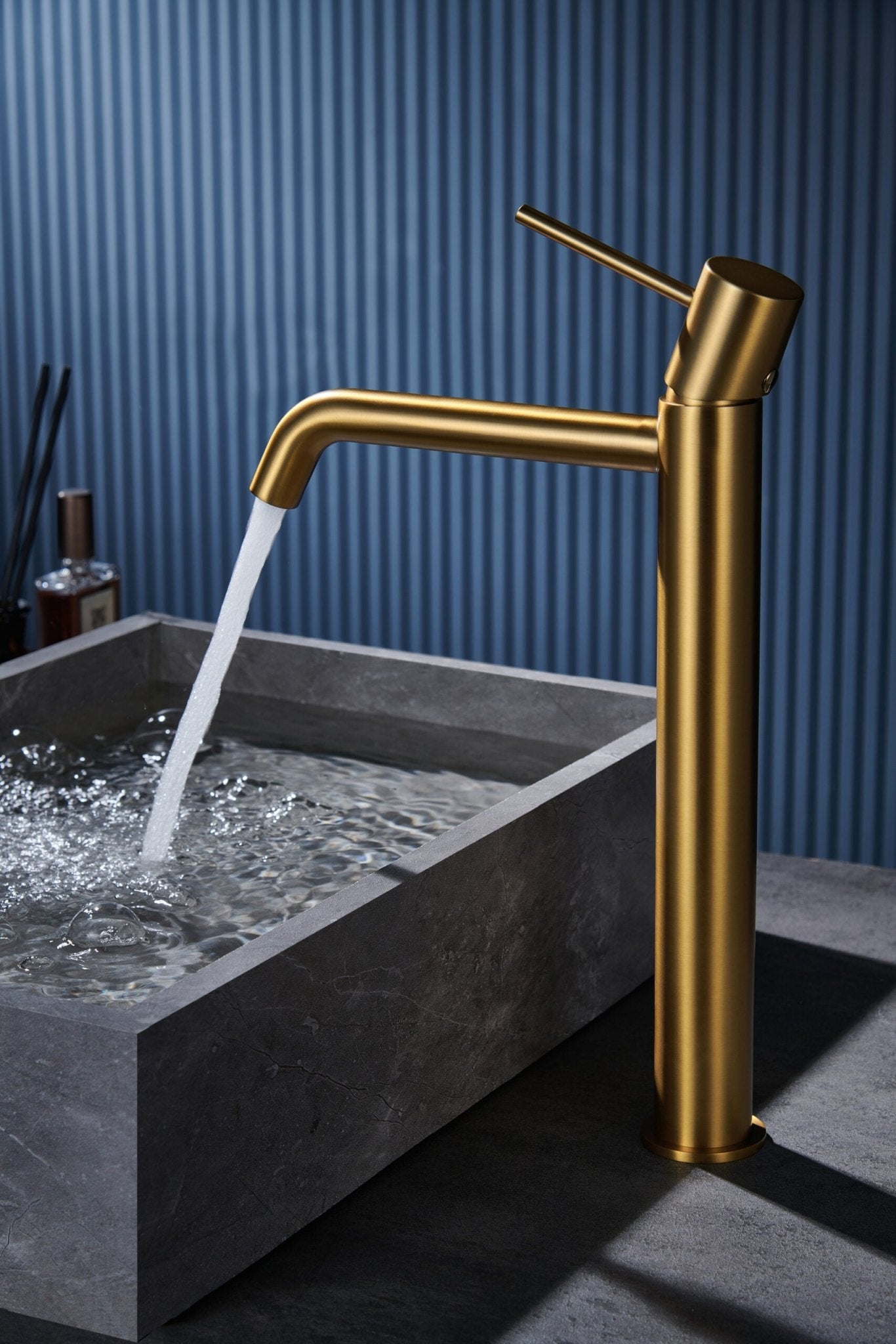 Imex - Monomando lavabo alto Monza oro cepillado - BricoandPool