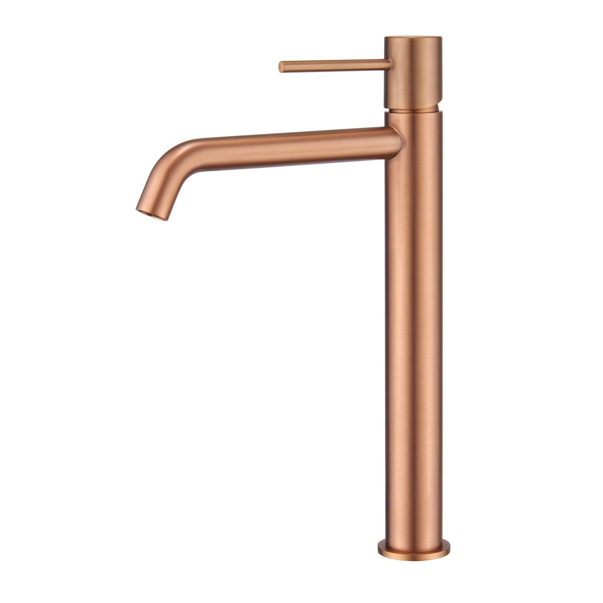 Imex - Monomando lavabo alto Monza oro rosa cepillado - BricoandPool
