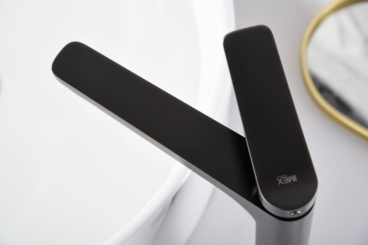 Imex - Monomando lavabo alto Nápoles black gun metal - BricoandPool