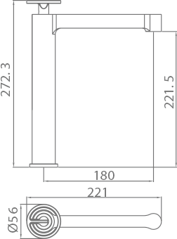 Imex - Monomando lavabo alto Olimpo negro mate - BricoandPool