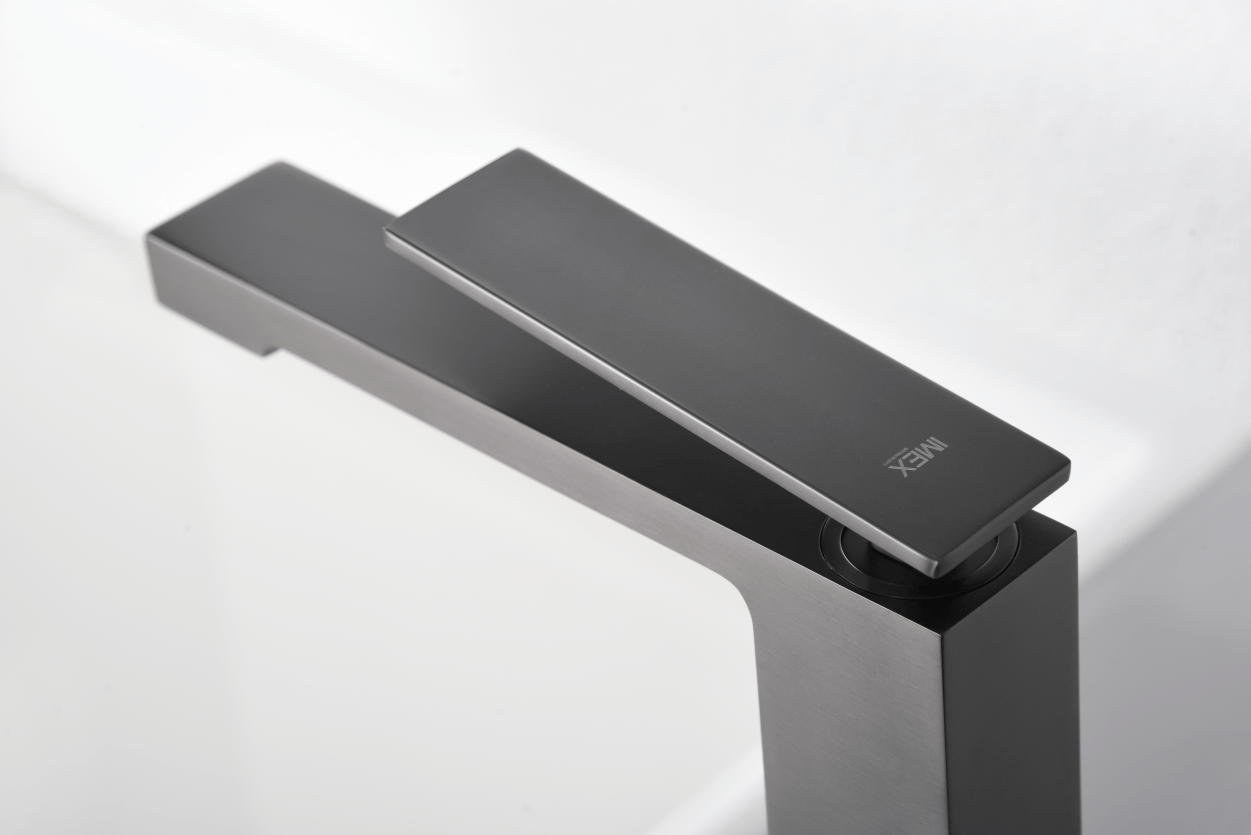 Imex - Monomando lavabo alto Pisa black gun metal - BricoandPool