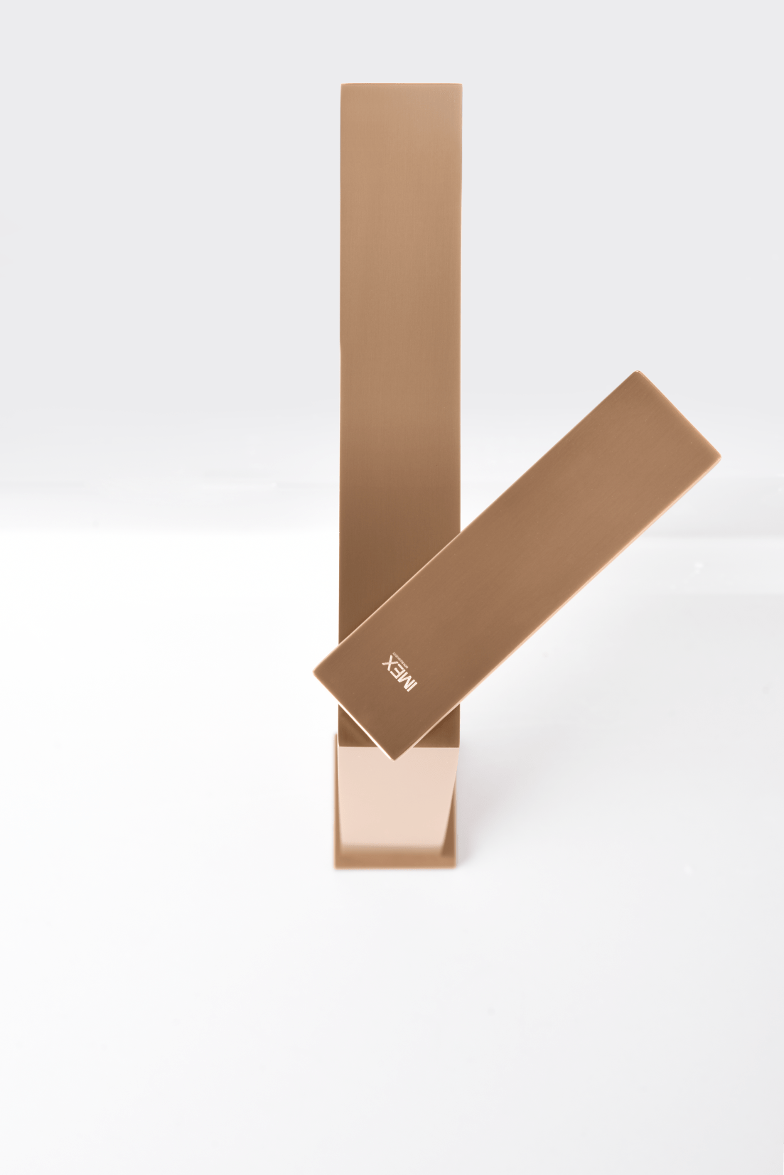 Imex - Monomando lavabo alto Pisa oro rosa cepillado - BricoandPool