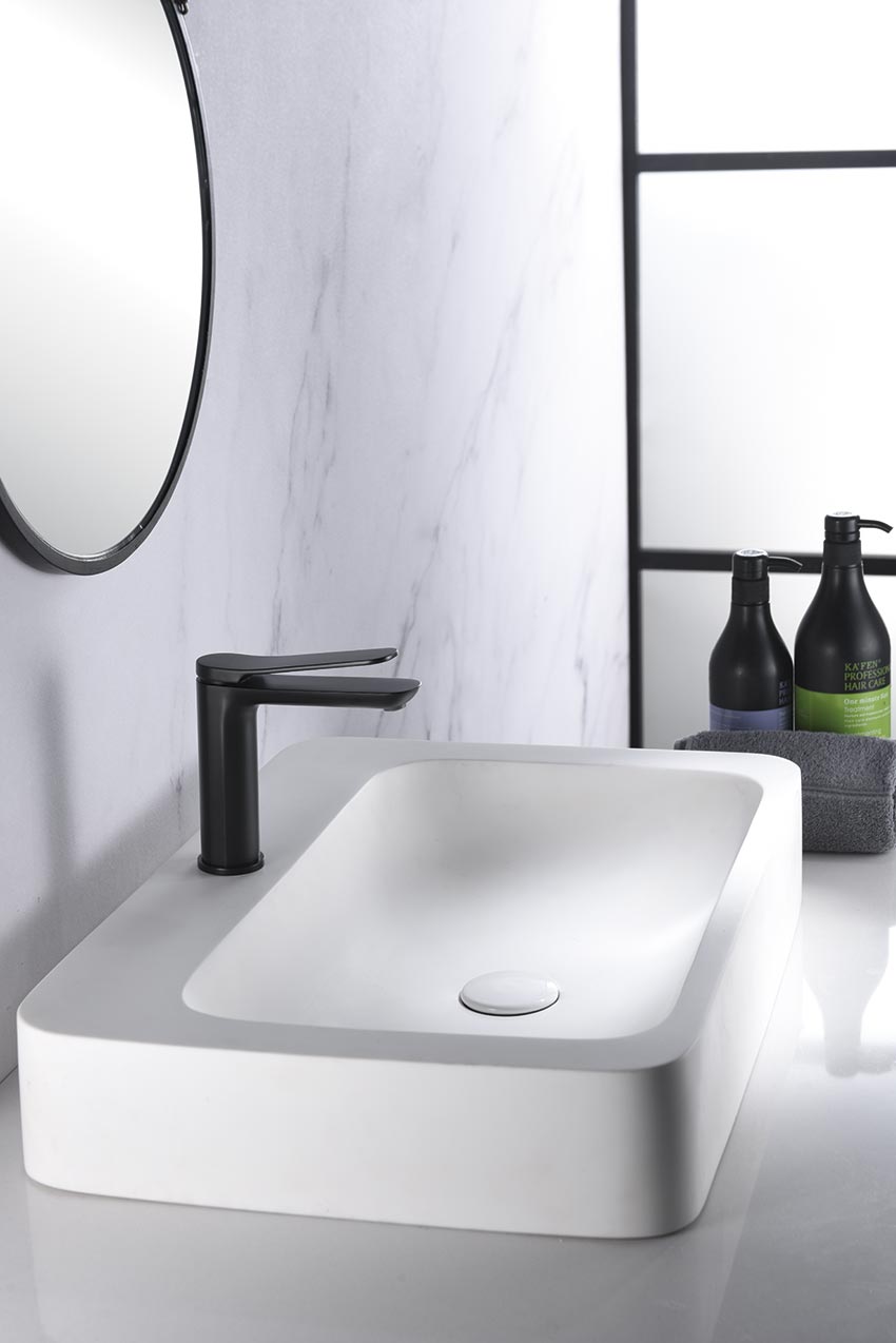 Imex - Monomando lavabo Dinamarca negro mate - BricoandPool