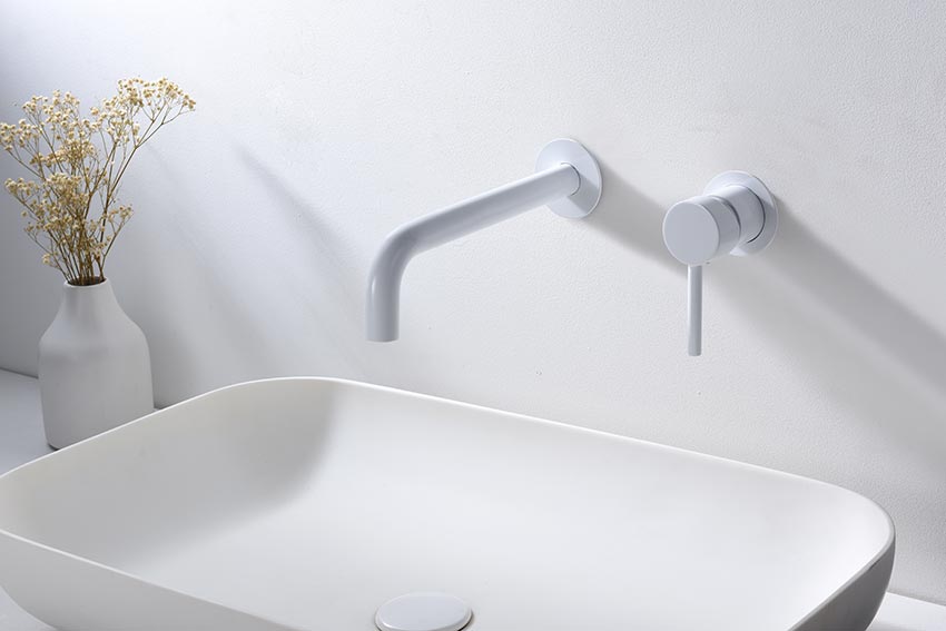 Imex - Monomando lavabo empotrado Etna blanco mate - BricoandPool