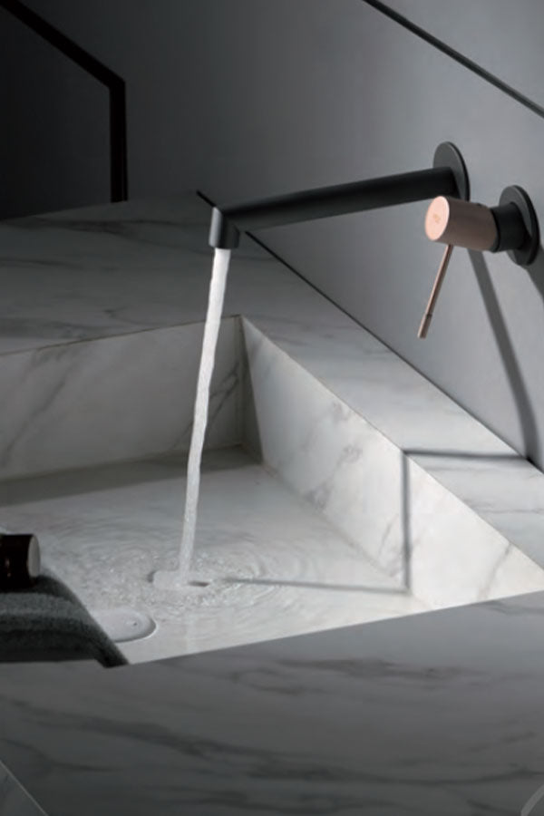 Imex - Monomando lavabo empotrado Line gris champagne - BricoandPool