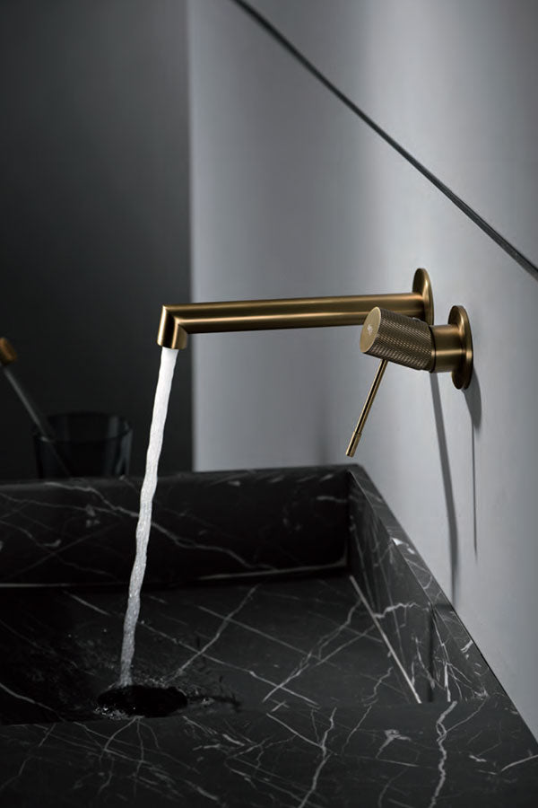 Imex - Monomando lavabo empotrado Line oro cepillado - BricoandPool