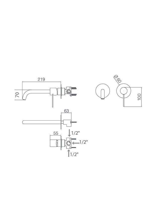 Imex - Monomando lavabo empotrado Moscú acero S.316 - BricoandPool
