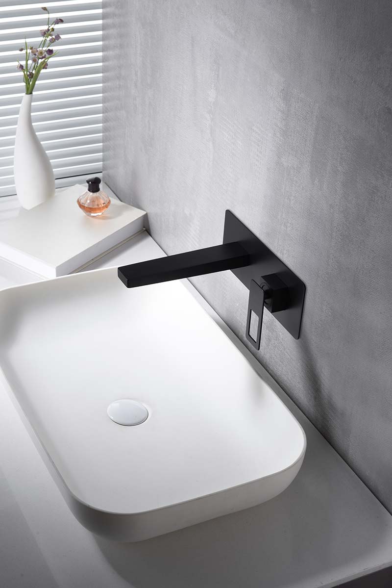 Imex - Monomando lavabo empotrado Suecia negro mate - BricoandPool
