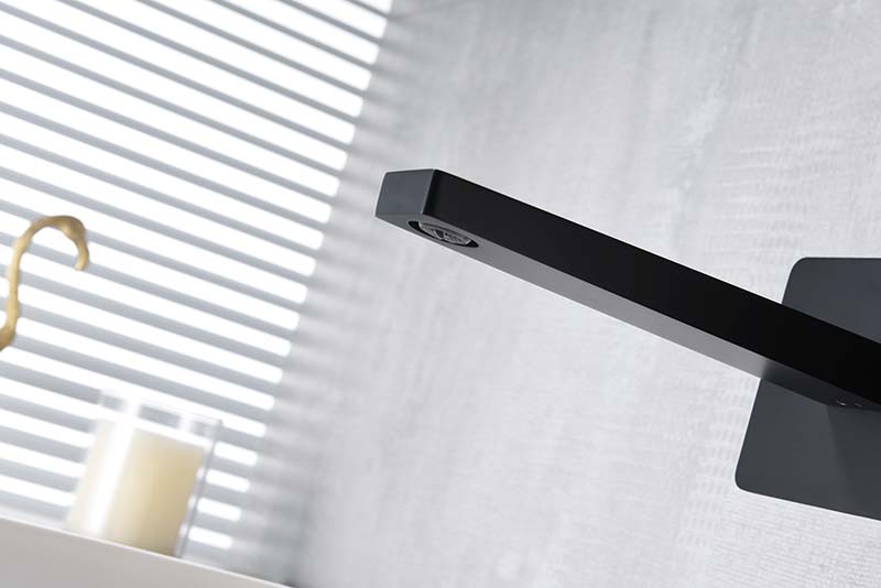 Imex - Monomando lavabo empotrado Suecia negro oro brillo - BricoandPool