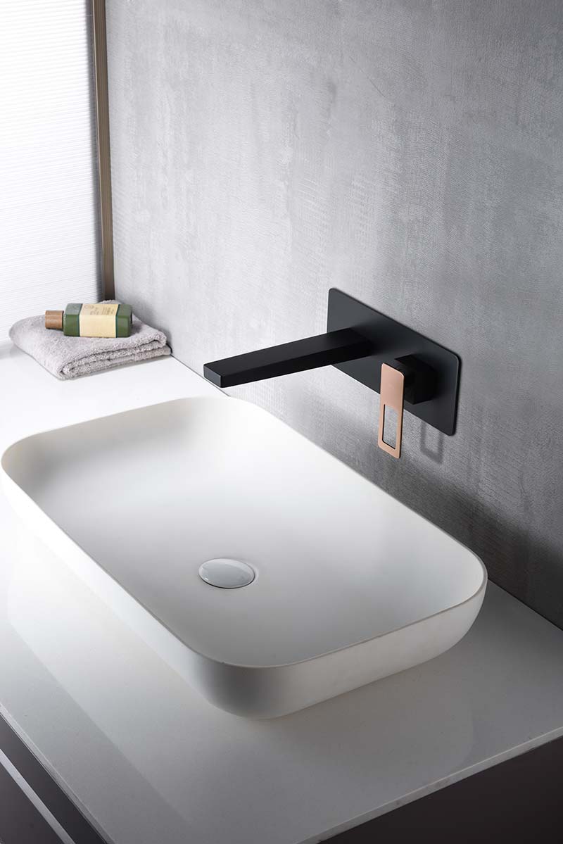 Imex - Monomando lavabo empotrado Suecia negro oro rosa - BricoandPool