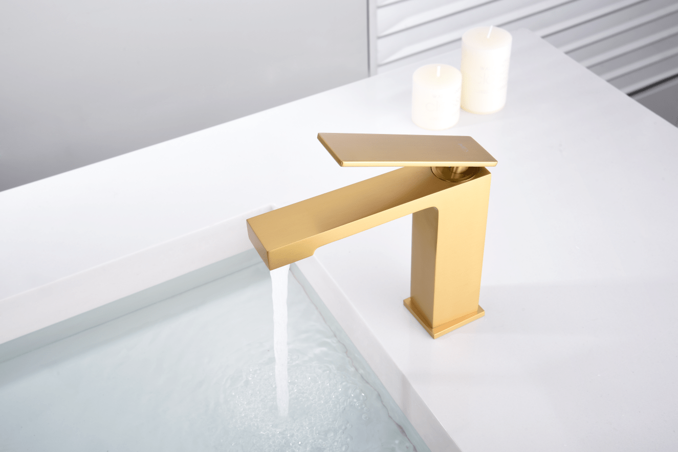 Imex - Monomando lavabo Pisa oro cepillado - BricoandPool