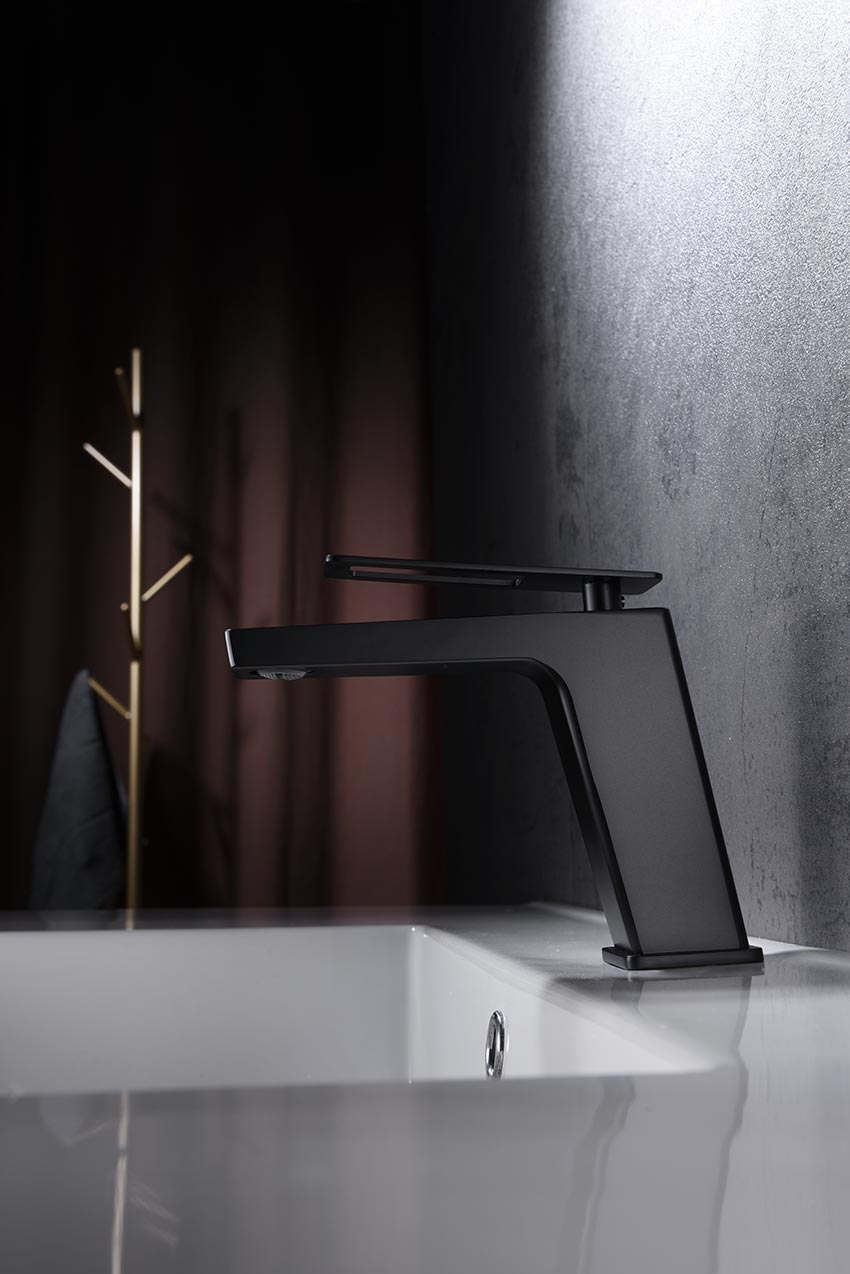 Imex - Monomando lavabo Valencia negro mate - BricoandPool