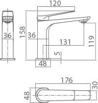 Imex – Nápoles grifo monomando de lavabo oro cepillado - BricoandPool