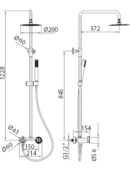Imex – Olimpo columna de ducha monomando oro rosa cepillado - BricoandPool