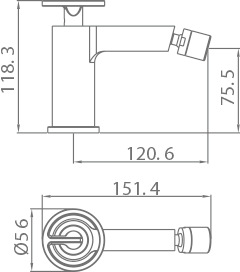 Imex - Olimpo grifo de bidé monomando oro rosa cepillado - BricoandPool