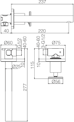 Imex – Olimpo grifo monomando de lavabo empotrado - BricoandPool