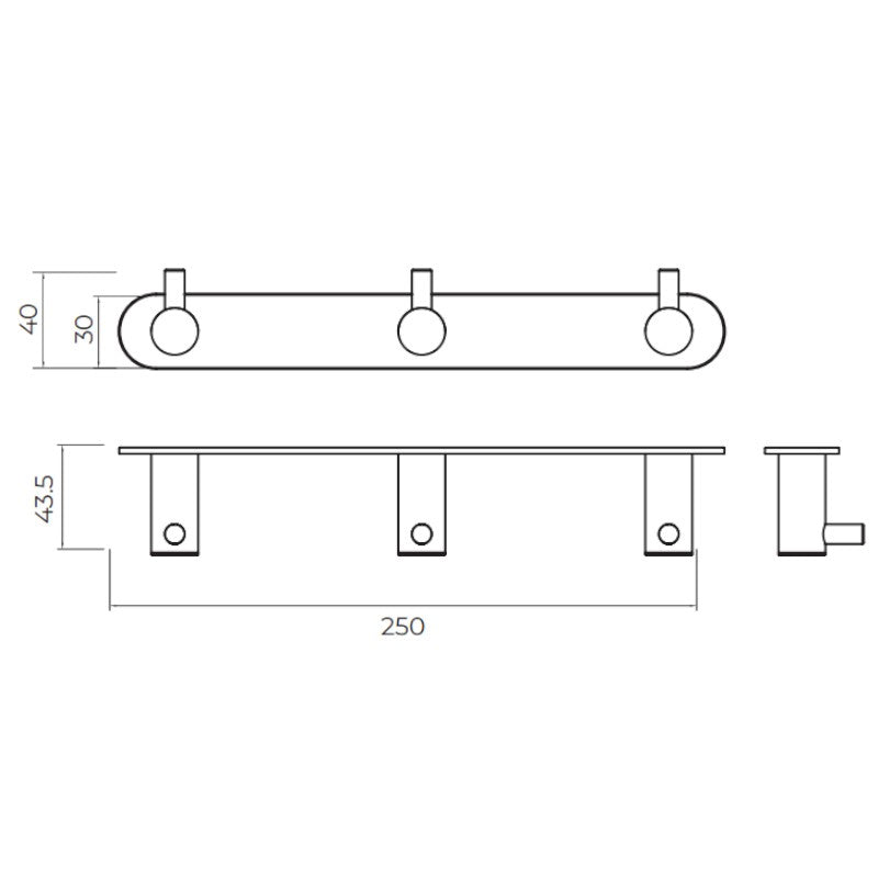 Imex - Percha triple Essential níquel cepillado - BricoandPool