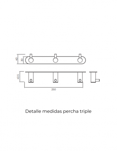 Imex - Percha triple Essential oro cepillado - BricoandPool