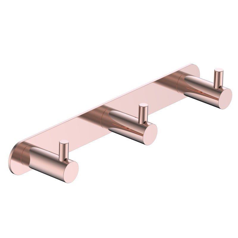 Imex - Percha triple Essential oro rosa cepillado - BricoandPool