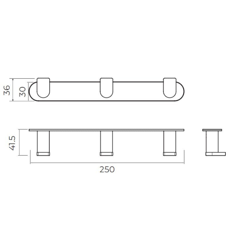 Imex - Percha triple Practic black gun metal - BricoandPool