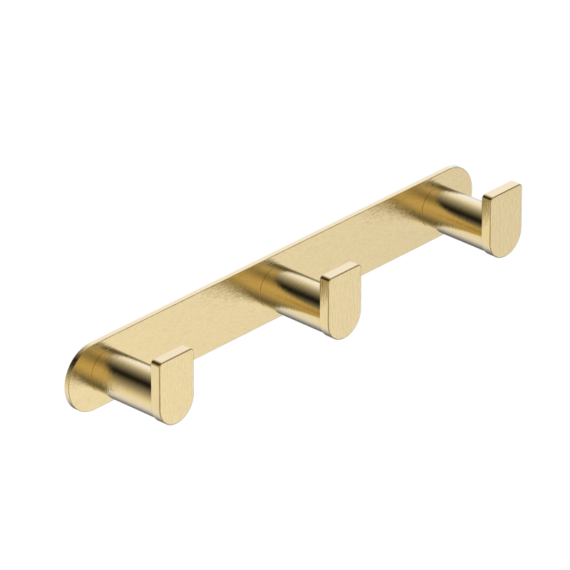 Imex - Percha triple Practic oro cepillado - BricoandPool